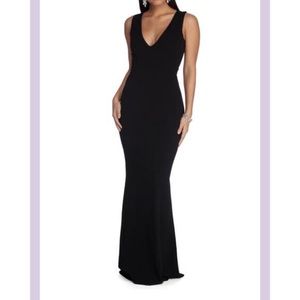 Floor Length Black BodyCon Dress